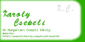 karoly csepeli business card